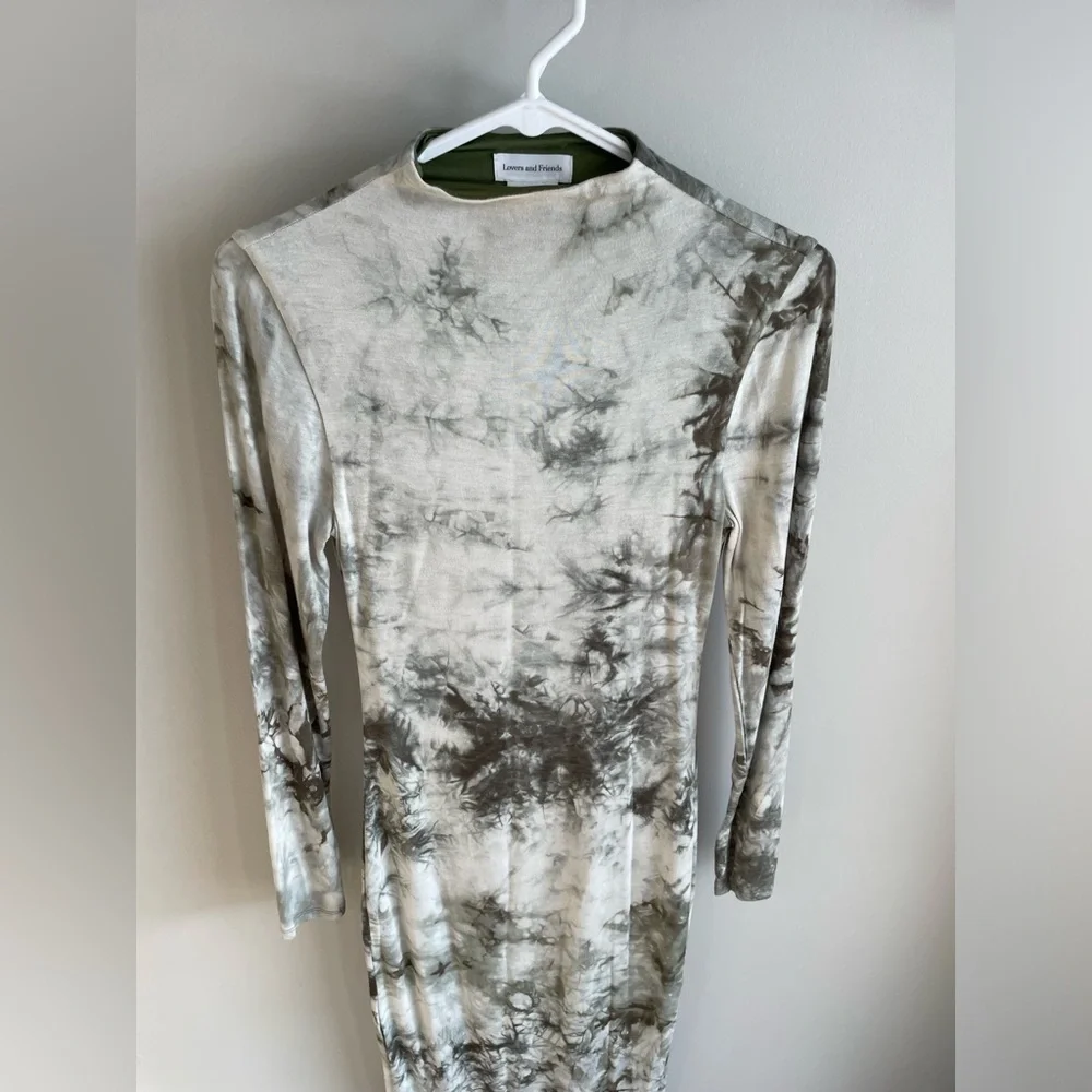 Lovers + Friends Ivanna Midi Dress - Green Tie Dye - Size Small - Picture 6 of 15
